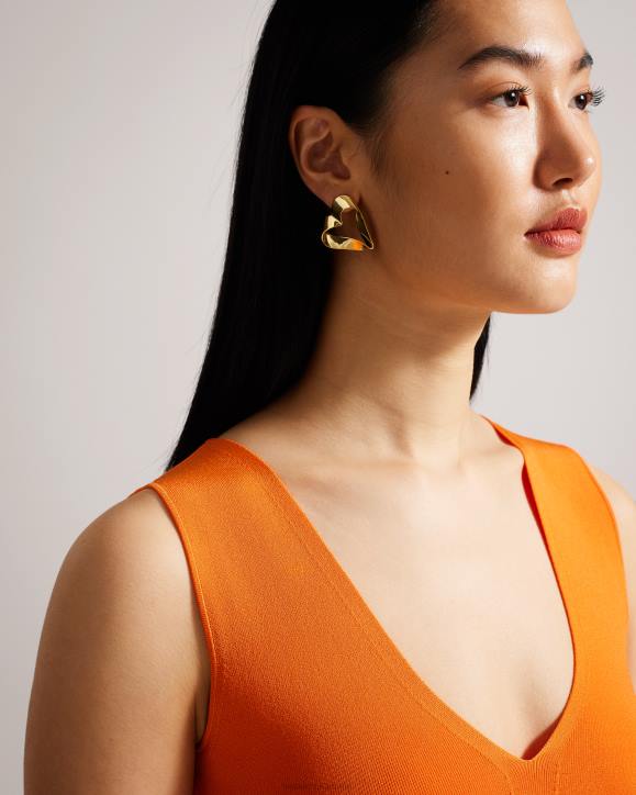 Ted Baker Monnroe Infinity Heart Stud Earrings Gold Color Jewelry Women TLPL1114