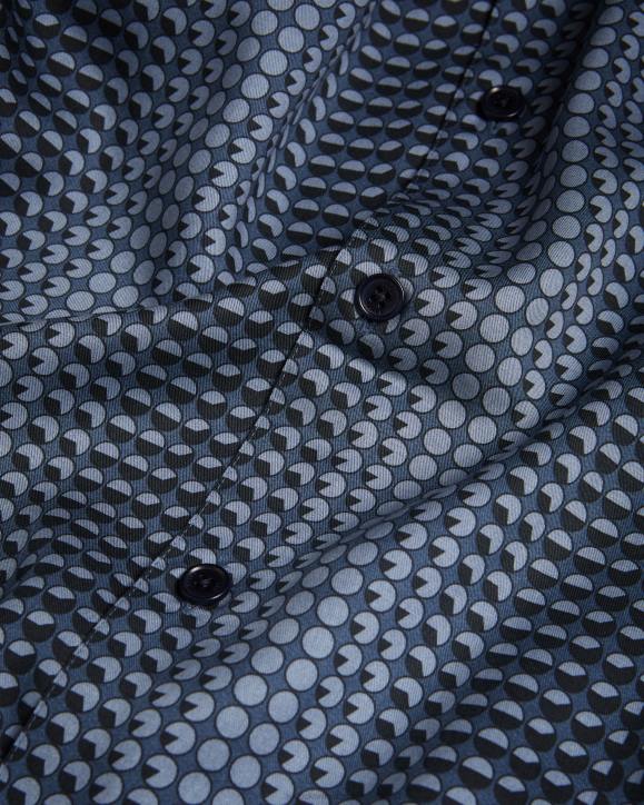Ted Baker Munden Short Sleeve Geometric Print Lyocell Shirt Navy Clothing Men TLPL1540