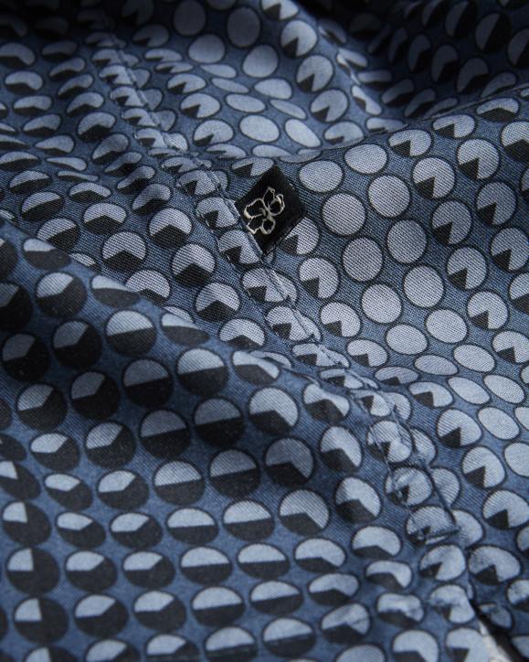 Ted Baker Munden Short Sleeve Geometric Print Lyocell Shirt Navy Clothing Men TLPL1540