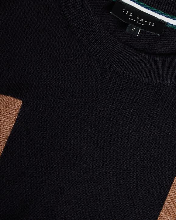 Ted Baker Navia Short Sleeve Pure Wool T-Shirt Dark Navy Clothing Men TLPL1538