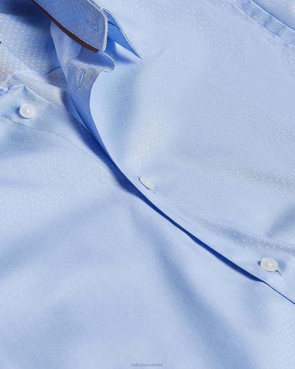 Ted Baker Newtss Long Sleeve Spot Shirt Blue Clothing Men TLPL1441