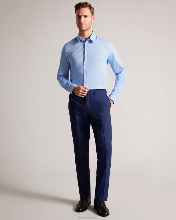 Ted Baker Newtss Long Sleeve Spot Shirt Blue Clothing Men TLPL1441