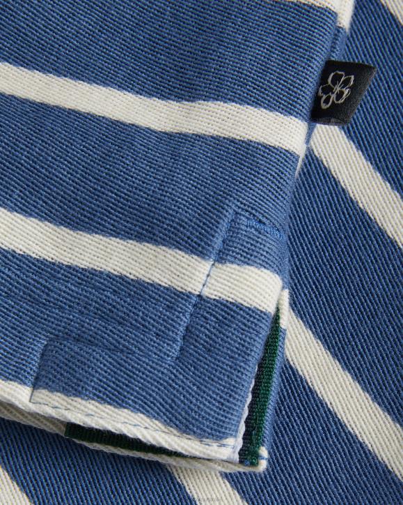 Ted Baker Nivenn Short Sleeve Regular Fit Striped Polo Shirt Dark Blue Clothing Men TLPL1427
