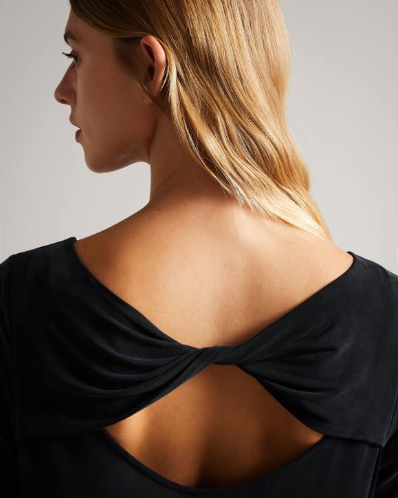 Ted Baker Niylah Twist Back Jersey Top BLACK Clothing Women TLPL600