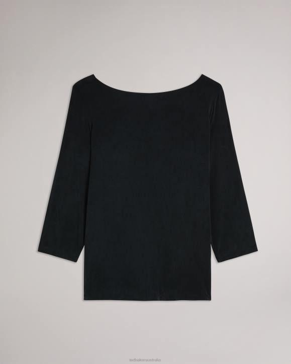 Ted Baker Niylah Twist Back Jersey Top BLACK Clothing Women TLPL600
