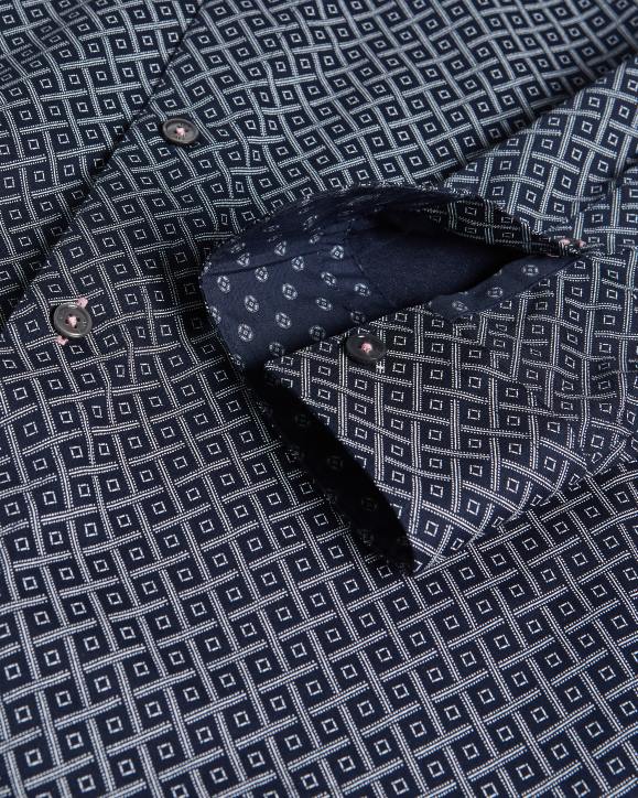 Ted Baker Notrip LS Diamond Print Shirt Navy Clothing Men TLPL1713