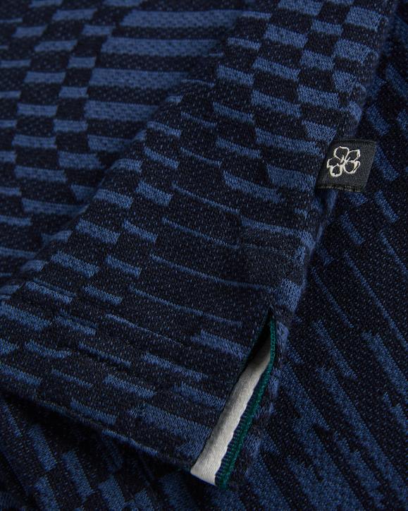 Ted Baker Ono Short Sleeve Jacquard Spot Polo Shirt Navy Clothing Men TLPL1444