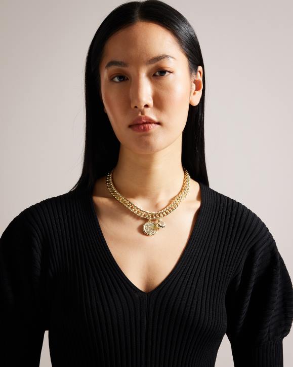 Ted Baker Parsah Statement Chain Necklace Gold Color Jewelry Women TLPL1068