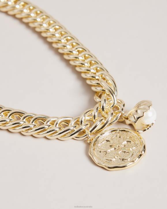 Ted Baker Parsah Statement Chain Necklace Gold Color Jewelry Women TLPL1068