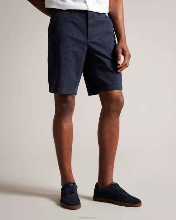 Ted Baker Pinna Leaf Print Shorts Navy Clothing Men TLPL1507
