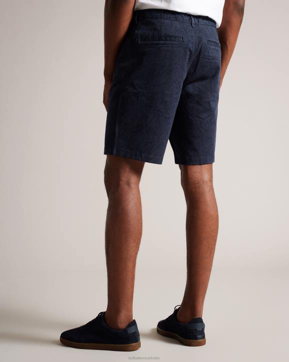 Ted Baker Pinna Leaf Print Shorts Navy Clothing Men TLPL1507