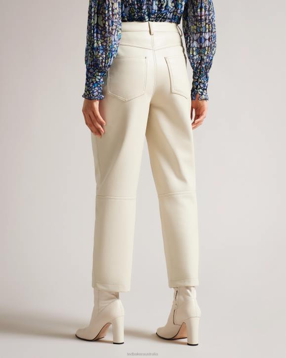 Ted Baker Plaider Straight Leg Faux Leather Trousers Natural Clothing Women TLPL119