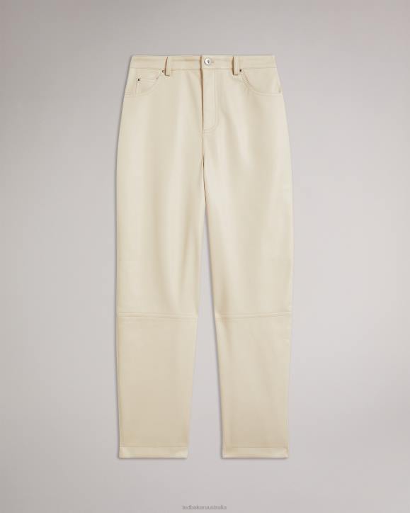 Ted Baker Plaider Straight Leg Faux Leather Trousers Natural Clothing Women TLPL119