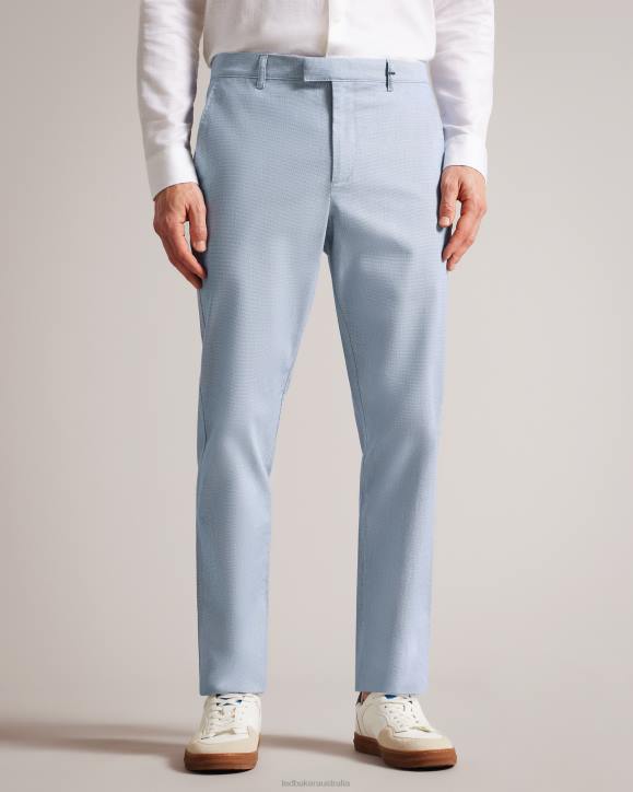 Ted Baker Portmay Slim Fit Dogtooth Trousers BLUE Clothing Men TLPL1473