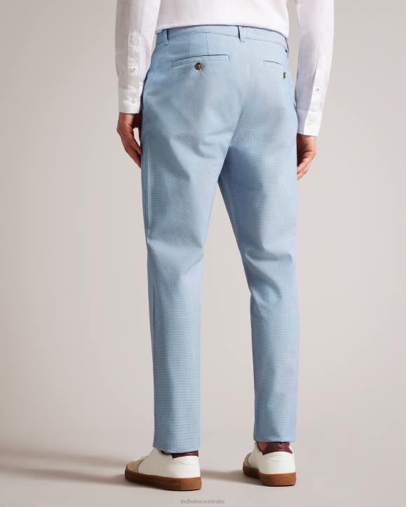 Ted Baker Portmay Slim Fit Dogtooth Trousers BLUE Clothing Men TLPL1473