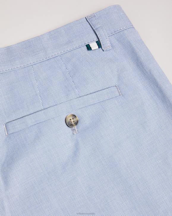 Ted Baker Portmay Slim Fit Dogtooth Trousers BLUE Clothing Men TLPL1473