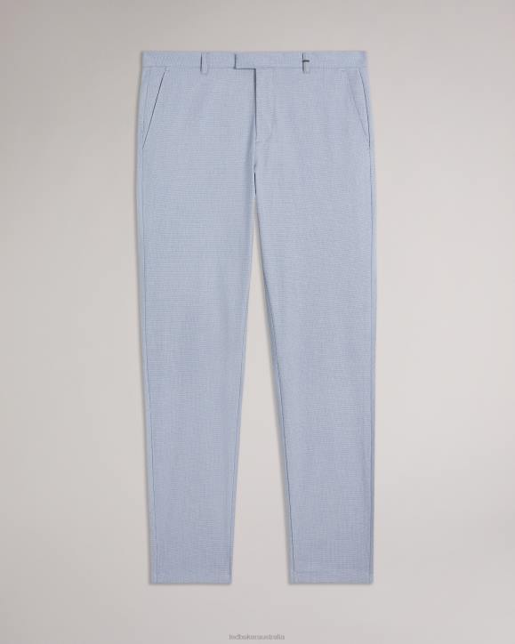Ted Baker Portmay Slim Fit Dogtooth Trousers BLUE Clothing Men TLPL1473
