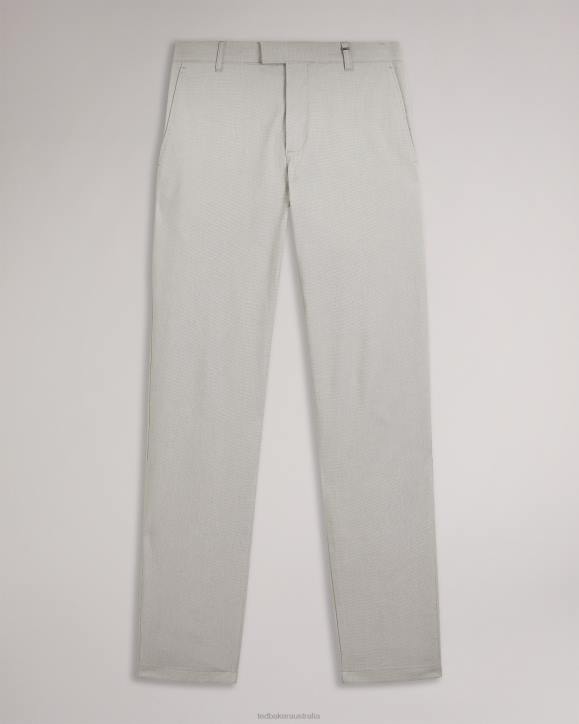 Ted Baker Portmay Slim Fit Dogtooth Trousers Gray Clothing Men TLPL1408