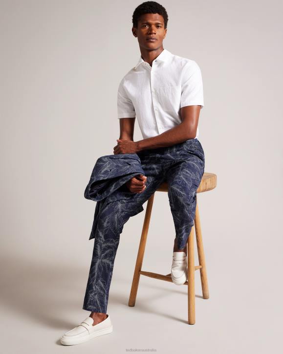 Ted Baker Postot Leaf Suit Trousers Navy Clothing Men TLPL1604
