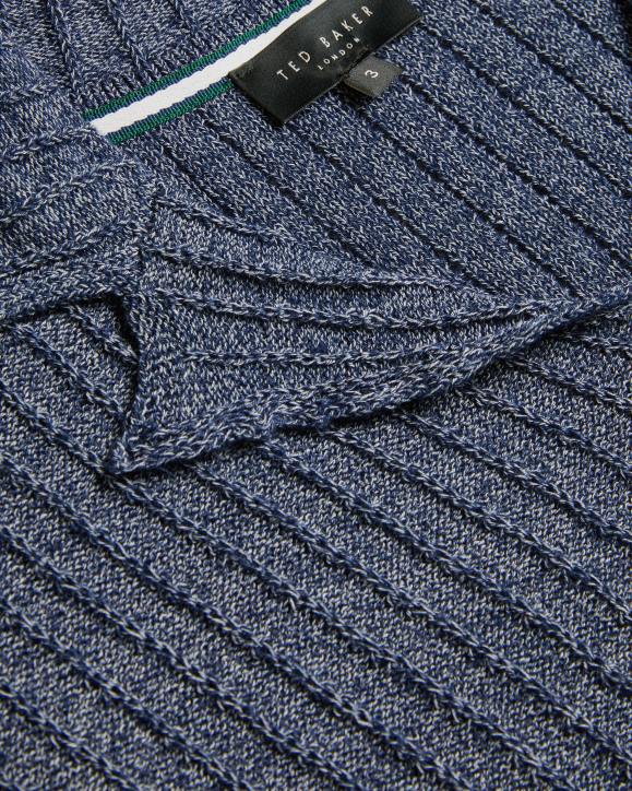 Ted Baker Proof Short Sleeve Knitted Polo Shirt Navy Clothing Men TLPL1357