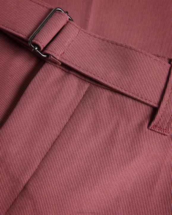Ted Baker Quarts Belted Straight Leg Trousers Maroon Clothing Men TLPL1266