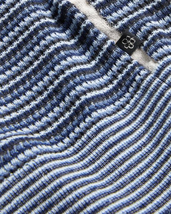 Ted Baker Radwint Short Sleeve Textured Striped Polo Shirt Dark Blue Clothing Men TLPL1304