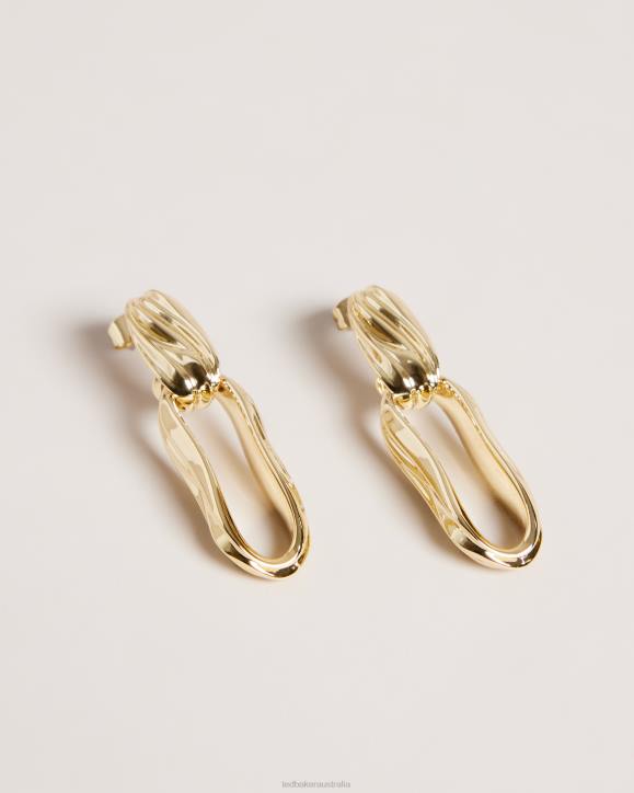 Ted Baker Rendali Ripple Chain Drop Earrings Gold Color Jewelry Women TLPL1057