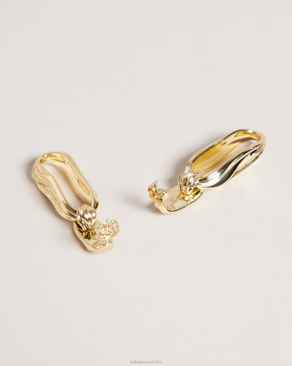 Ted Baker Rendali Ripple Chain Drop Earrings Gold Color Jewelry Women TLPL1057