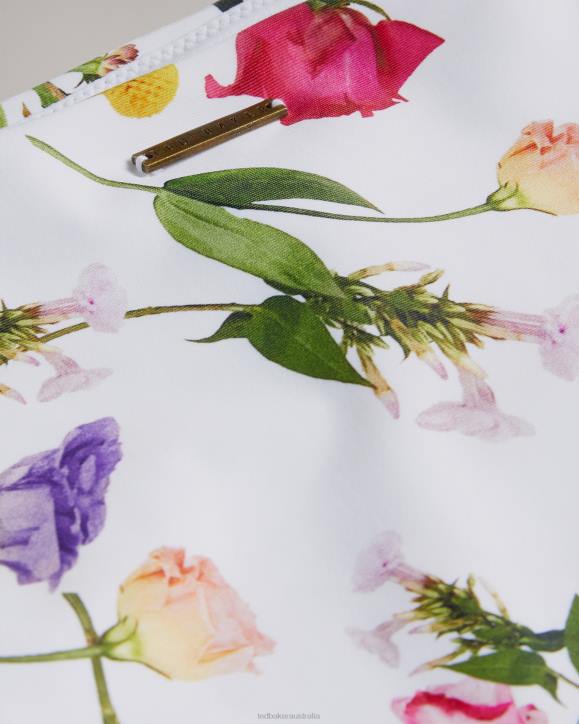 Ted Baker Rosaby High Waisted Floral Bikini Bottoms White Clothing Women TLPL251