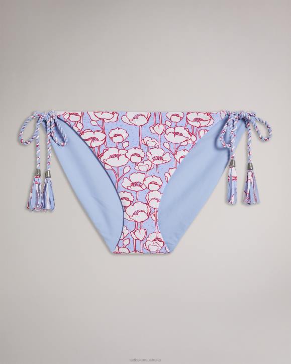 Ted Baker Rosiaah Reversible Poppy Print Bikini Bottom Blue Clothing Women TLPL396