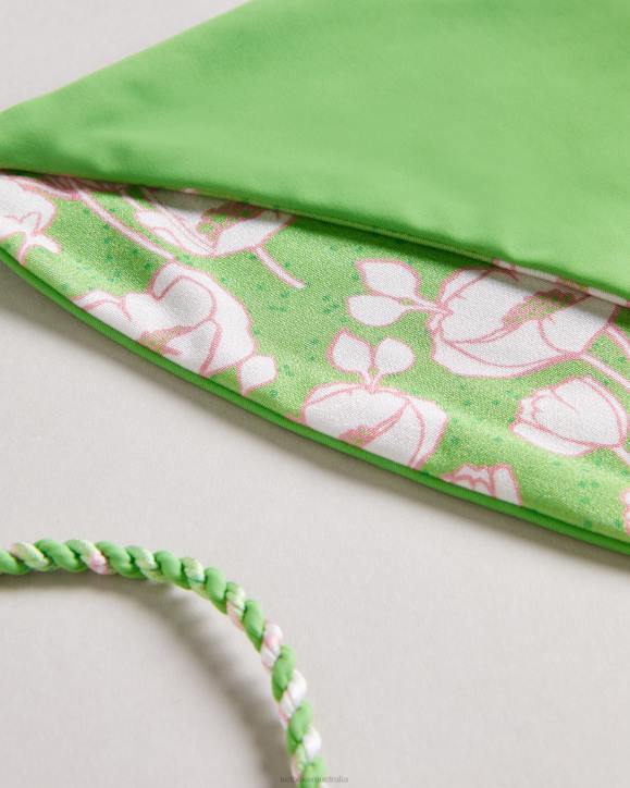 Ted Baker Rosiaah Reversible Poppy Print Bikini Bottom Green Clothing Women TLPL411