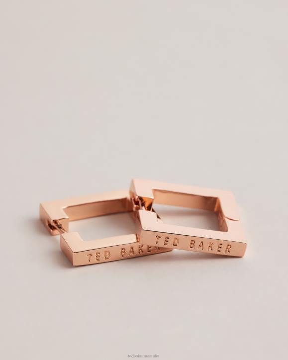 Ted Baker Saadiey Large Square Hinge Earrings Rosegold Color Jewelry Women TLPL1077