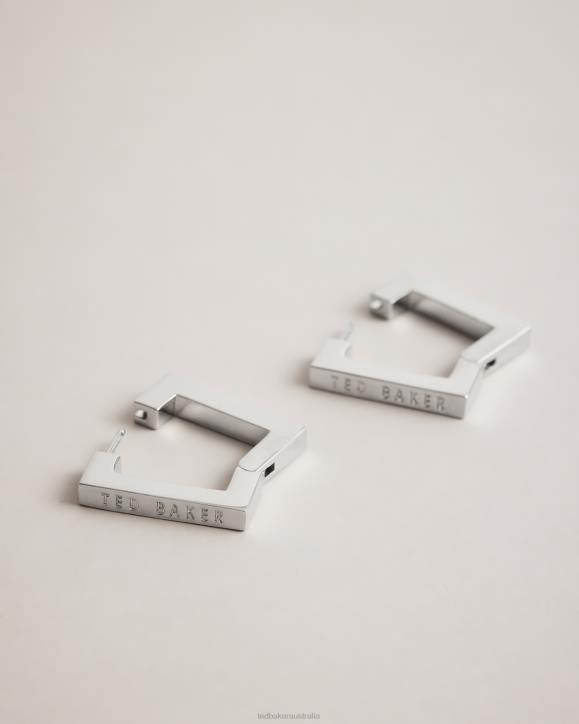 Ted Baker Saadiey Large Square Hinge Earrings Silver Color Jewelry Women TLPL1052