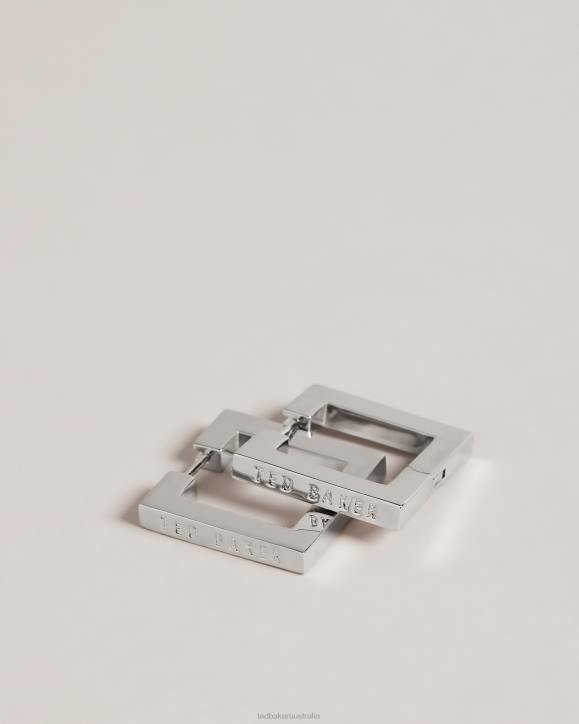 Ted Baker Saadiey Large Square Hinge Earrings Silver Color Jewelry Women TLPL1052