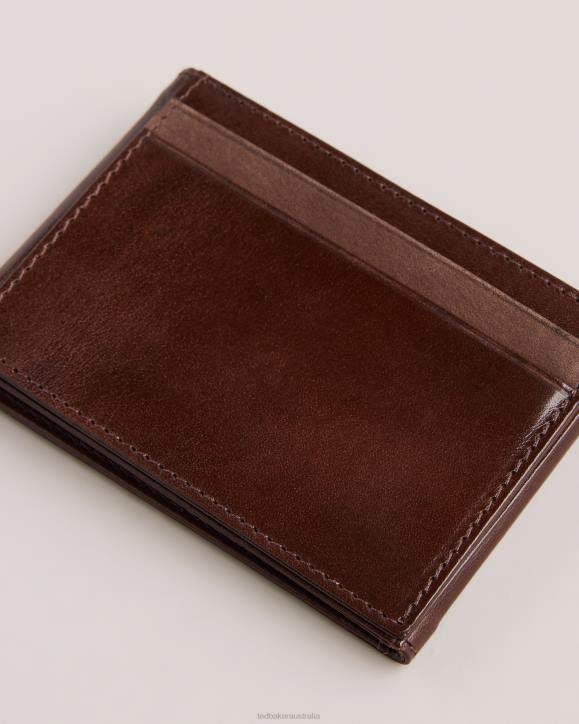 Ted Baker Sammey Folded Leather Cardholder Brown-Chocolate Accessories Men TLPL1970