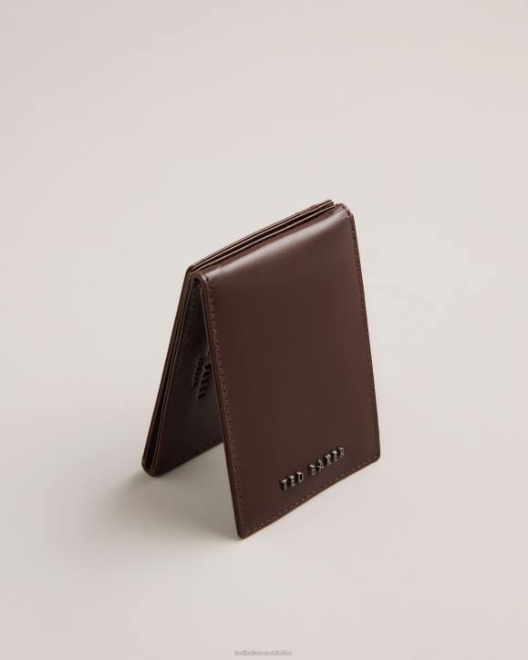 Ted Baker Sammey Folded Leather Cardholder Brown-Chocolate Accessories Men TLPL1970