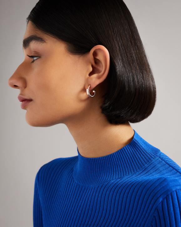 Ted Baker Senatta Crystal hoop earring Rosegold Color Jewelry Women TLPL1044