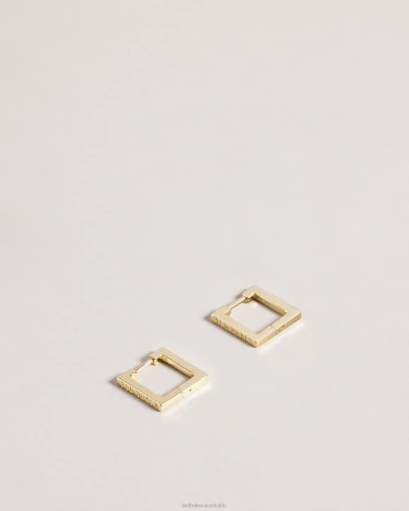 Ted Baker Senrii Small Square Hinge Earrings Gold Color Jewelry Women TLPL1008