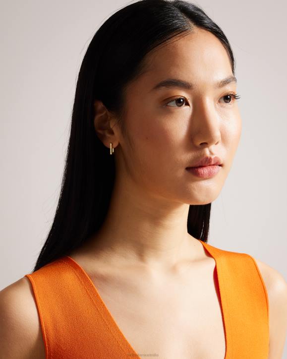 Ted Baker Senrii Small Square Hinge Earrings Gold Color Jewelry Women TLPL1008