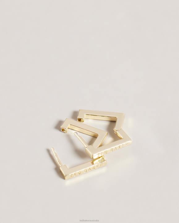 Ted Baker Senrii Small Square Hinge Earrings Gold Color Jewelry Women TLPL1008