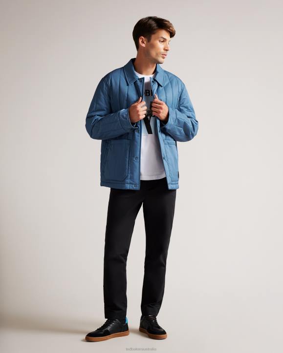 Ted Baker Skelton Quilted Workwear Jacket Medium Blue Clothing Men TLPL1290