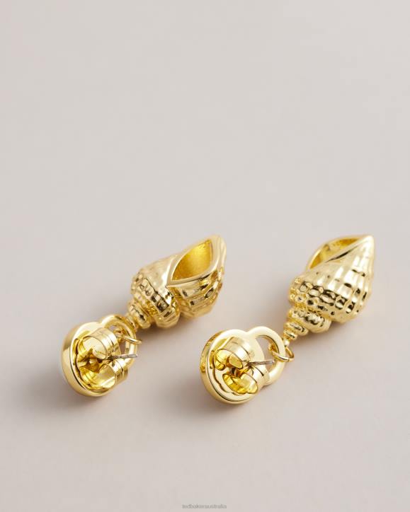 Ted Baker Solele Spiral Shell Drop Earrings Gold Color Jewelry Women TLPL1126