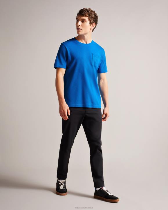 Ted Baker Spindle Short Sleeve T-Shirt With T Pocket Blue Clothing Men TLPL1209
