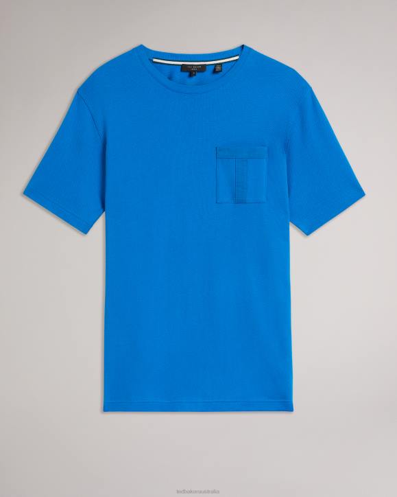 Ted Baker Spindle Short Sleeve T-Shirt With T Pocket Blue Clothing Men TLPL1209
