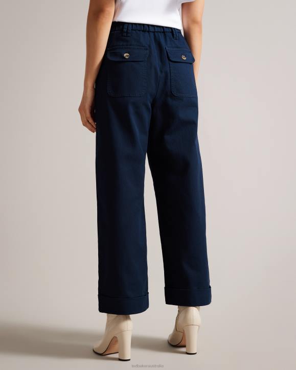 Ted Baker Steviey Wide Leg Tailored Trousers Dark Navy Clothing Women TLPL319