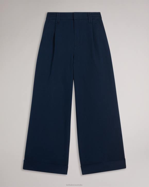 Ted Baker Steviey Wide Leg Tailored Trousers Dark Navy Clothing Women TLPL319