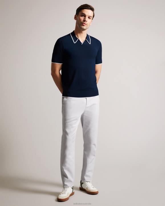 Ted Baker Stortfo Short Sleeve Rayon Polo Shirt Navy Clothing Men TLPL1373