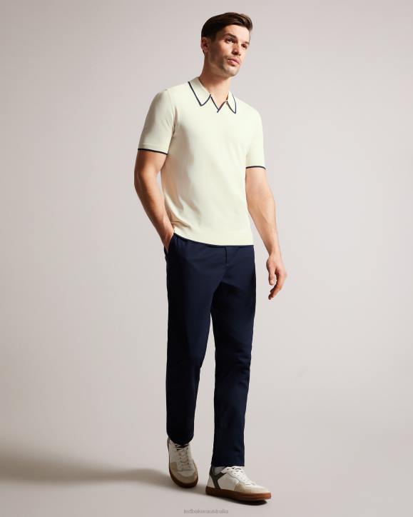 Ted Baker Stortfo Short Sleeve Rayon Polo Shirt Stone Clothing Men TLPL1502