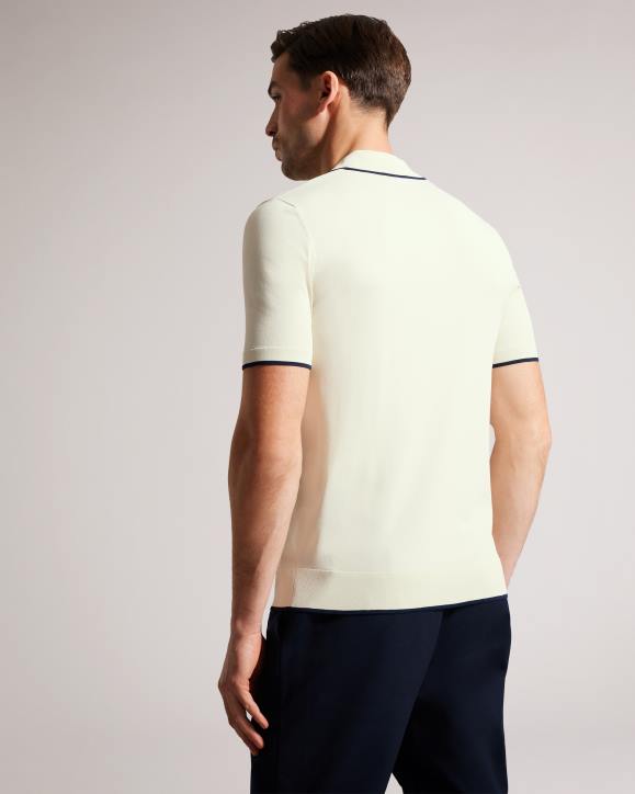 Ted Baker Stortfo Short Sleeve Rayon Polo Shirt Stone Clothing Men TLPL1502