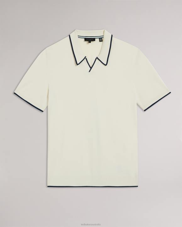 Ted Baker Stortfo Short Sleeve Rayon Polo Shirt Stone Clothing Men TLPL1502